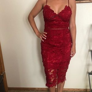 Red midi dress